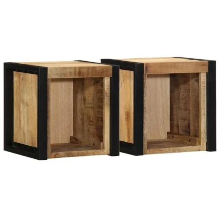 Mesitas de noche 2 piezas 40x35x40cm madera maciza rugosa mango de , Mesitas de noche - Ref: Foro24-4015959, Precio: 120,66 €...