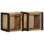 Mesitas de noche 2 piezas 40x35x40cm madera maciza rugosa mango de , Mesitas de noche - Ref: Foro24-4015959, Precio: 120,66 €...