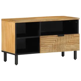 Mueble de TV madera maciza de mango marrón 80x33x46 cm de , Almacenamiento para CD y DVD - Ref: Foro24-4017737, Precio: 92,65...