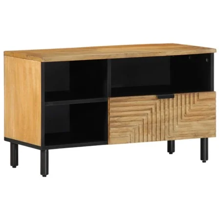 Mueble de TV madera maciza de mango marrón 80x33x46 cm de , Almacenamiento para CD y DVD - Ref: Foro24-4017737, Precio: 92,65...