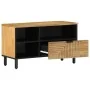 Mueble de TV madera maciza de mango marrón 80x33x46 cm de , Almacenamiento para CD y DVD - Ref: Foro24-4017737, Precio: 92,65...