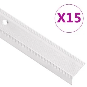 Perfiles de peldaños forma de L 15 uds aluminio plata 100 cm de , Escaleras - Ref: Foro24-146756, Precio: 46,74 €, Descuento: %