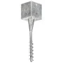 Picas de tierra 2 uds acero galvanizado plateado 14x14x58 cm by , Spikes for anchoring in the ground - Ref: Foro24-145445, Pr...