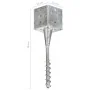 Picas de tierra 2 uds acero galvanizado plateado 14x14x58 cm by , Spikes for anchoring in the ground - Ref: Foro24-145445, Pr...