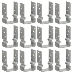 Anclajes de valla 12 uds acero galvanizado plateado9x6x15 cm by , Spikes for anchoring in the ground - Ref: Foro24-145334, Pr...