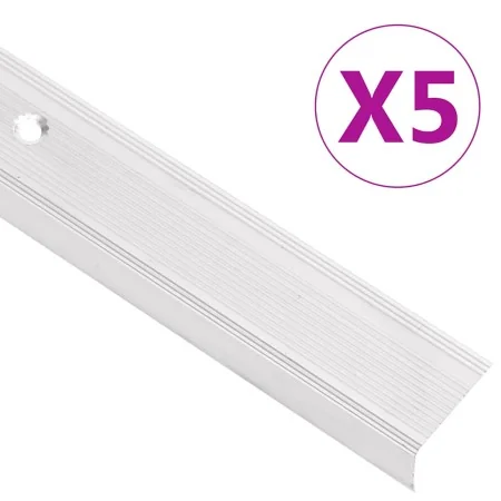 Perfiles de peldaños forma de L 5 uds aluminio plata 100 cm by , Stairs - Ref: Foro24-146754, Price: 20,95 €, Discount: %