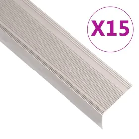 Perfiles de peldaños forma de L 15 uds aluminio champán 100 cm de , Escaleras - Ref: Foro24-146777, Precio: 59,28 €, Descuent...