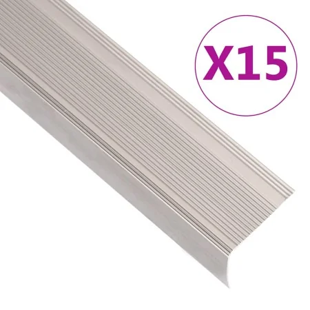 Perfiles de peldaños forma de L 15 uds aluminio champán 100 cm by , Stairs - Ref: Foro24-146777, Price: 59,28 €, Discount: %