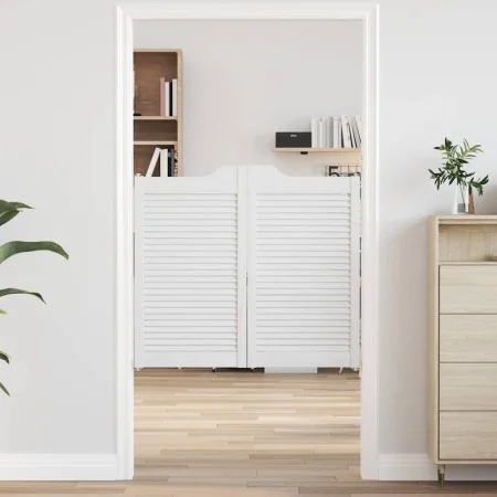 Puertas batientes diseño de lamas 2 par blanco 90x100 cm by , Doors for the home - Ref: Foro24-4107145, Price: 136,42 €, Disc...