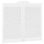 Puertas batientes diseño de lamas 2 par blanco 90x100 cm by , Doors for the home - Ref: Foro24-4107145, Price: 136,42 €, Disc...
