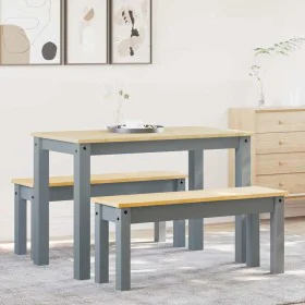 Juego de comedor Panama 3 pzas madera maciza de pino gris de , muebles para cocinas y comedores - Ref: Foro24-3345165, Precio...