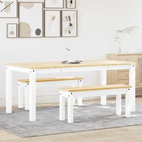 Juego de comedor Panama 3 pzas madera maciza de pino blanco de , muebles para cocinas y comedores - Ref: Foro24-3345184, Prec...