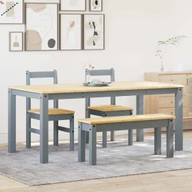 Juego de comedor Panama 4 pzas madera maciza de pino gris de , muebles para cocinas y comedores - Ref: Foro24-3345186, Precio...