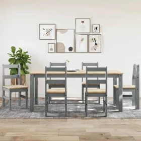 Juego de comedor Panama 7 pzas madera maciza de pino gris de , muebles para cocinas y comedores - Ref: Foro24-3345192, Precio...