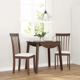 Sillas de comedor con cojines 2 uds madera maciza marrón caucho de , Sillas de comedor - Ref: Foro24-4102387, Precio: 99,74 €...