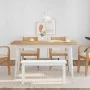 Banco 90 cm madera maciza caucho blanco by , Dining and kitchen benches - Ref: Foro24-4102599, Price: 70,35 €, Discount: %