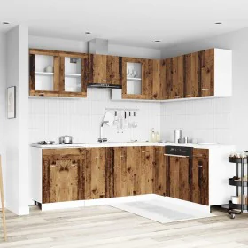 Mueble de cocina 11 piezas madera contrachapada madera vieja de , Armarios de cocina - Ref: Foro24-3328575, Precio: 636,70 €,...