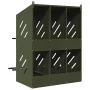 Nido para gallinas con 6 compartimentos de metal verde oliva de , Jaulas y habitáculos para animales pequeños - Ref: Foro24-8...