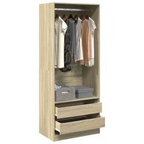 Armario de madera de ingeniería roble Sonoma 80x50x200 cm de , Armarios roperos - Ref: Foro24-3307749, Precio: 140,17 €, Desc...
