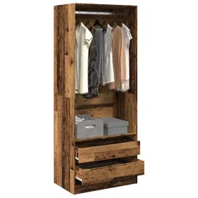 Armario de madera de ingeniería madera envejecida 80x50x200 cm de , Armarios roperos - Ref: Foro24-3307754, Precio: 134,44 €,...
