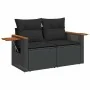 Set sofás jardín y cojines 5 pzas ratán sintético acacia negro by , Garden sets - Ref: Foro24-3327541, Price: 389,75 €, Disco...