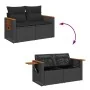 Set sofás jardín y cojines 5 pzas ratán sintético acacia negro by , Garden sets - Ref: Foro24-3327541, Price: 389,75 €, Disco...