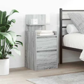 Mesilla de noche con 2 cajones gris Sonoma 38x34x80 cm by , Nightstands - Ref: Foro24-861365, Price: 55,35 €, Discount: %