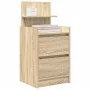 Mesilla de noche con 2 cajones roble Sonoma 38x34x80 cm de , Mesitas de noche - Ref: Foro24-861359, Precio: 59,13 €, Descuent...