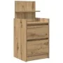 Mesilla de noche con 2 cajones roble artesanal 38x34x80 cm de , Mesitas de noche - Ref: Foro24-861371, Precio: 53,85 €, Descu...