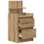 Mesilla de noche con 2 cajones roble artesanal 38x34x80 cm de , Mesitas de noche - Ref: Foro24-861371, Precio: 53,85 €, Descu...