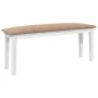 Banco 110 cm madera maciza caucho blanco by , Dining and kitchen benches - Ref: Foro24-4102609, Price: 76,76 €, Discount: %