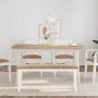 Banco 110 cm madera maciza caucho blanco by , Dining and kitchen benches - Ref: Foro24-4102609, Price: 76,76 €, Discount: %