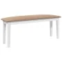 Banco 110 cm madera maciza caucho blanco by , Dining and kitchen benches - Ref: Foro24-4102609, Price: 76,76 €, Discount: %