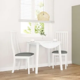 Sillas de comedor con cojines 2uds madera maciza blanco caucho de , Sillas de comedor - Ref: Foro24-4102457, Precio: 145,65 €...
