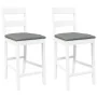 Taburetes de bar con cojines 2 uds madera maciza blanca caucho de , Taburetes de cocina - Ref: Foro24-4102559, Precio: 134,69...