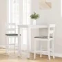 Taburetes de bar con cojines 2 uds madera maciza blanca caucho de , Taburetes de cocina - Ref: Foro24-4102559, Precio: 134,69...