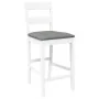 Taburetes de bar con cojines 2 uds madera maciza blanca caucho de , Taburetes de cocina - Ref: Foro24-4102559, Precio: 134,69...
