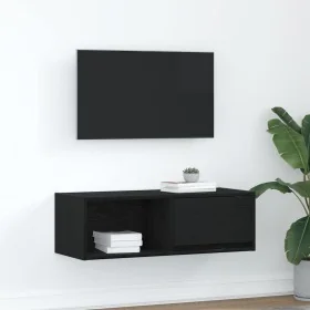 Mueble de TV de madera de roble negro 80x31x25,5 cm de , Muebles TV - Ref: Foro24-861456, Precio: 50,29 €, Descuento: %