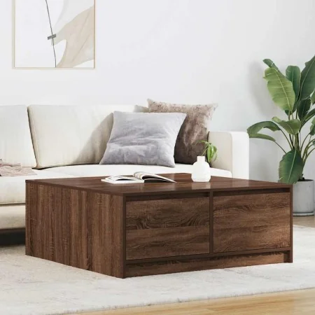 Mesa de centro con cajones roble marrón 100x100x40 cm de , Mesas de centro - Ref: Foro24-3328405, Precio: 169,94 €, Descuento: %