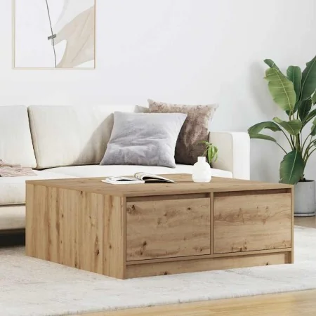 Mesa de centro con cajones roble artesanal 100x100x40 cm de , Mesas de centro - Ref: Foro24-3328407, Precio: 165,33 €, Descue...