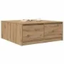 Mesa de centro con cajones roble artesanal 100x100x40 cm de , Mesas de centro - Ref: Foro24-3328407, Precio: 165,33 €, Descue...