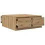 Mesa de centro con cajones roble artesanal 100x100x40 cm de , Mesas de centro - Ref: Foro24-3328407, Precio: 165,33 €, Descue...