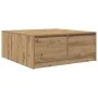 Mesa de centro con cajones roble artesanal 100x100x40 cm de , Mesas de centro - Ref: Foro24-3328407, Precio: 165,33 €, Descue...