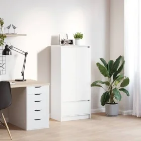 Armario con cajón blanco 55,5x34x119,5 cm Madera de ingeniería by , Sideboards - Ref: Foro24-861643, Price: 95,92 €, Discount: %
