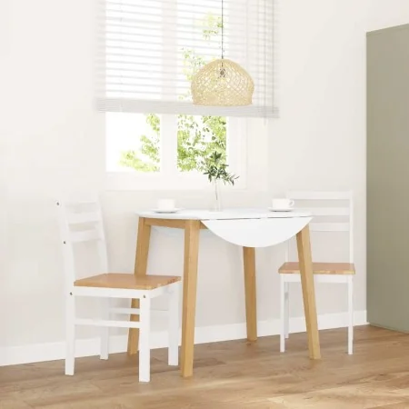 Sillas de comedor 2 unidades madera maciza de caucho blanco de , Sillas de comedor - Ref: Foro24-4102422, Precio: 80,08 €, De...