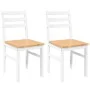 Sillas de comedor 2 unidades madera maciza de caucho blanco de , Sillas de comedor - Ref: Foro24-4102422, Precio: 80,08 €, De...
