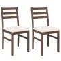 Sillas de comedor con cojines 2 uds madera maciza marrón caucho de , Sillas de comedor - Ref: Foro24-4102417, Precio: 79,10 €...