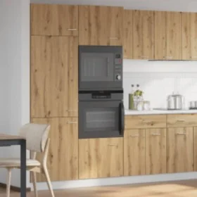 Armario microondas madera ingeniería roble artisan 60x57x207 cm de , Armarios de cocina - Ref: Foro24-3334024, Precio: 203,09...