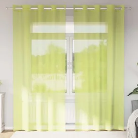 Cortinas de gasa con ojales 2 uds verde manzana 140x225 cm de , Cortinas y visillos - Ref: Foro24-4102055, Precio: 14,79 €, D...