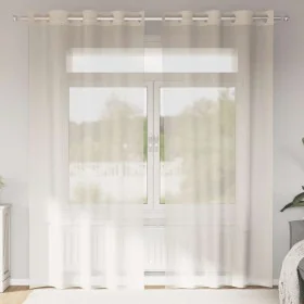 Cortinas de gasa con ojales 2 uds crema 140x245 cm de , Cortinas y visillos - Ref: Foro24-4102074, Precio: 15,26 €, Descuento: %